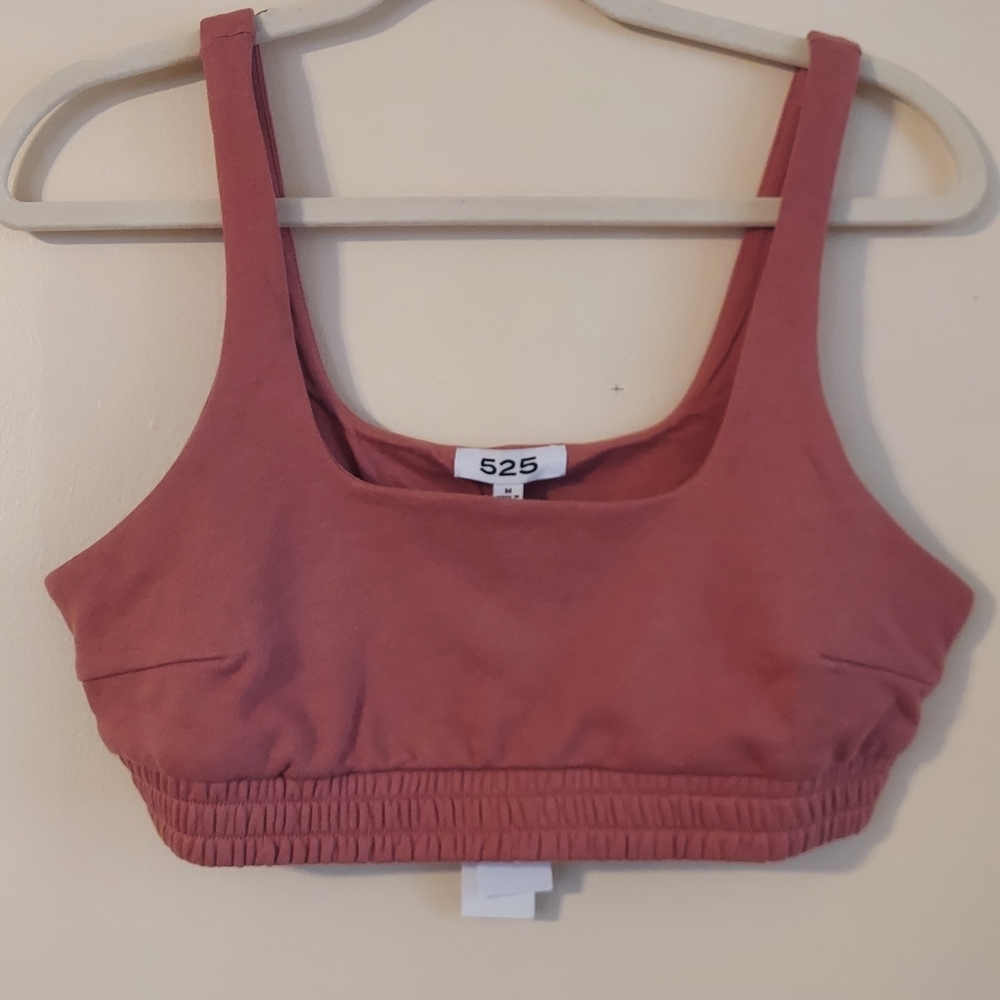 525 America 100% Cotton Mauve Cropped Top Womens's Size Medium NWT Beach Travel